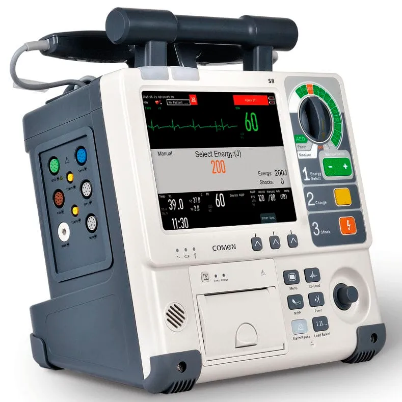 S8 Defibrillator Monitor(Comen) – Advanced Biphasic Defibrillation & Patient Monitoring for Emergency and Critical Care
