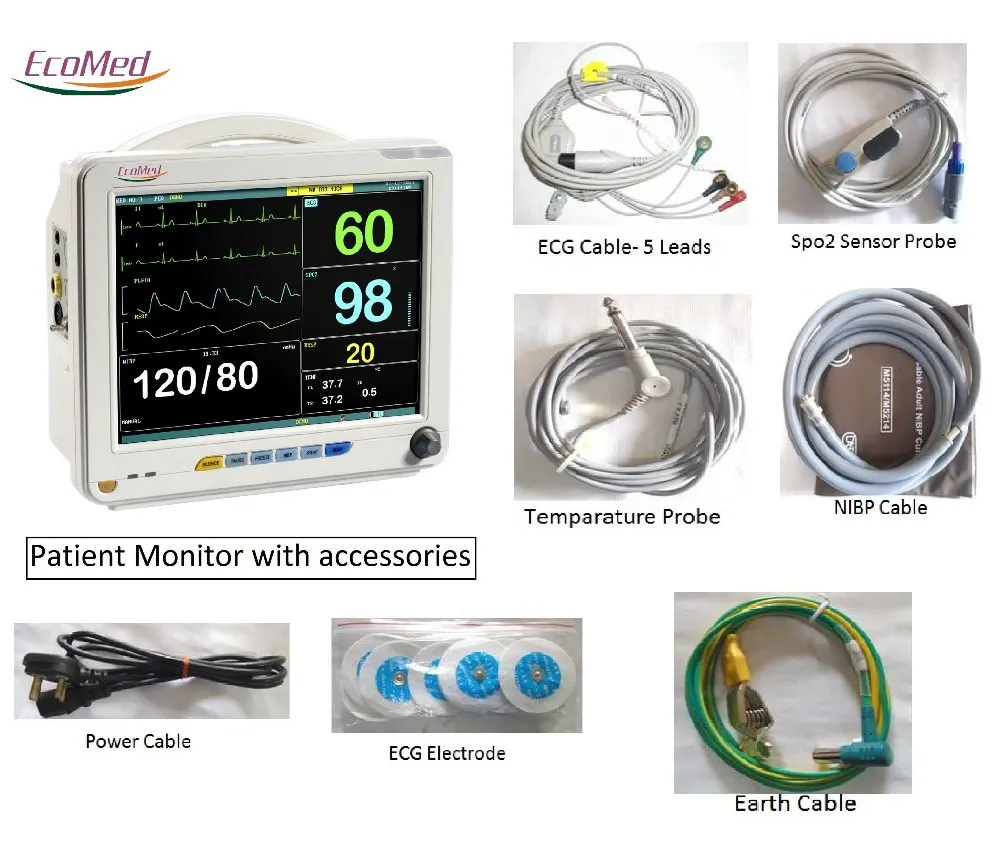 EcoMed EPM-50 6-Parameter Patient Monitor (Without Stand)