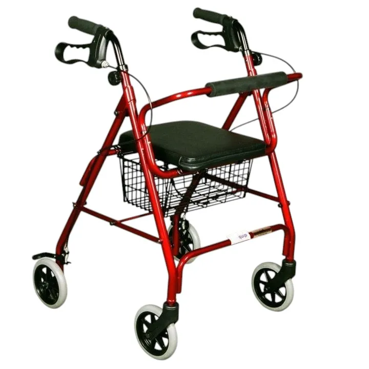 Rollator Walker – Four-Wheel Mobility Walker with Seat and Hand Brakes