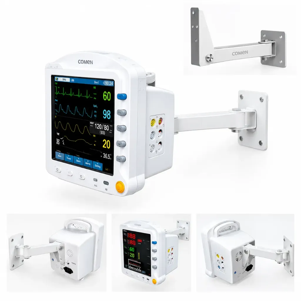 CONTEC 5-Parameter Patient Monitor with Stand | ECG, SpO₂, NIBP, RESP & Temperature Monitoring