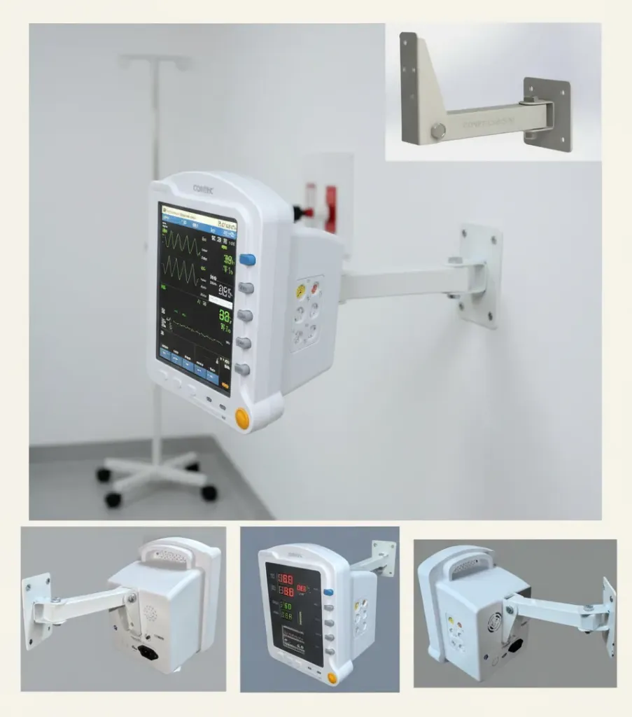 CONTEC 5-Parameter Patient Monitor with Stand | ECG, SpO₂, NIBP, RESP & Temperature Monitoring