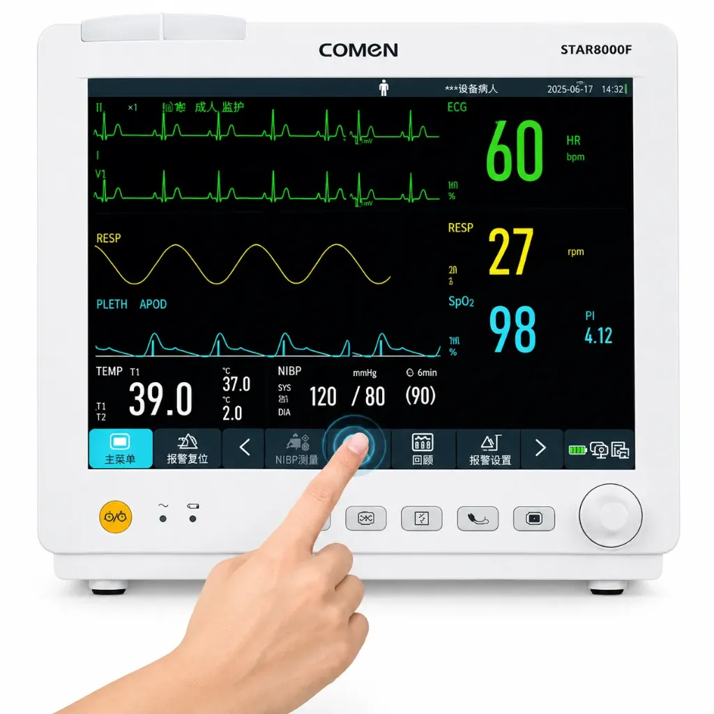 Comen STAR8000F Multi-Parameter Patient Monitor,