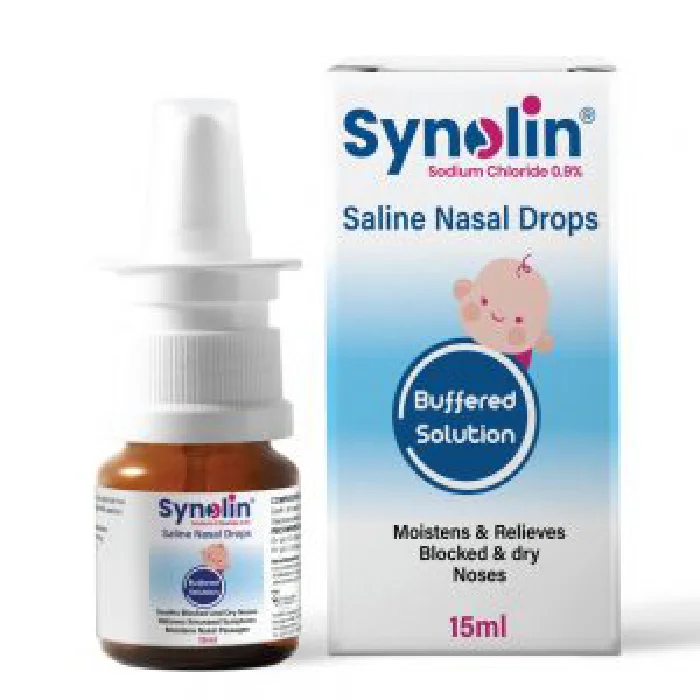 Synolin Saline Nasal Drops 15ml (Sodium Chloride 0.9% drops)