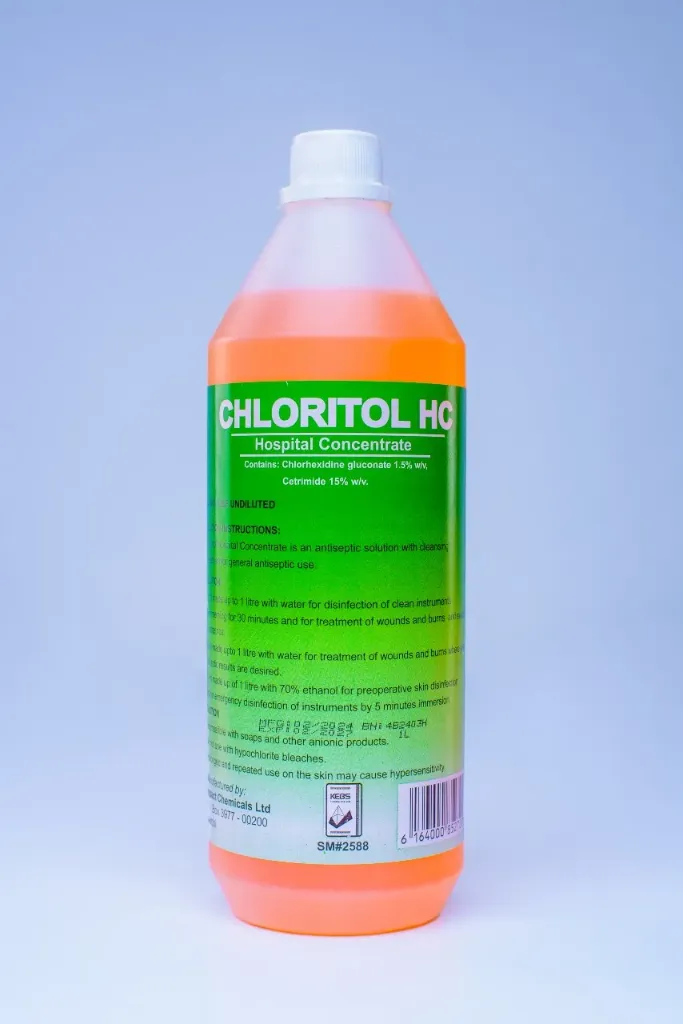 Chloritol Hospital Concentrate(Cetrimide 15% w/v + Chlorhexidine Gluconate 1.5% w/v)