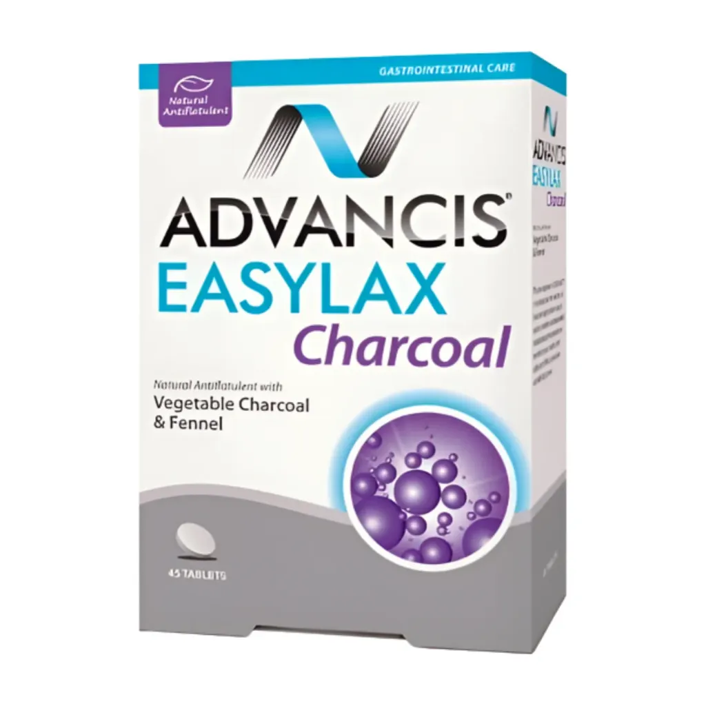 Advancis Easylax Charcoal Tabs 45’s – Digestive Comfort & Gentle Relief