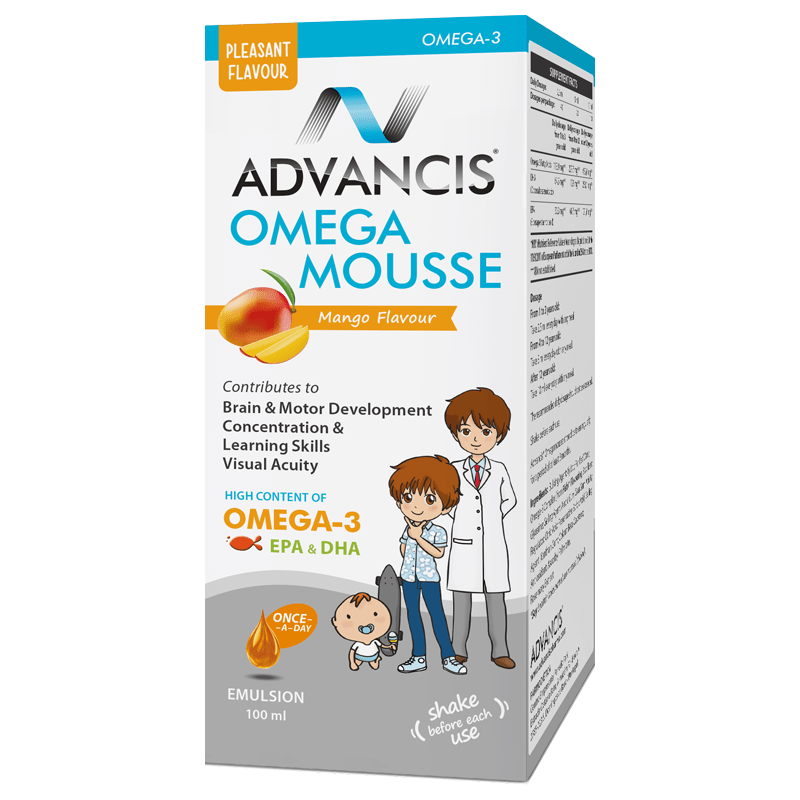 Advancis OmegaMousse Mango 100 ml – Delicious Omega-3 Support for the Whole Family