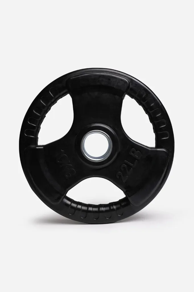Olympic Weight Plate 10kg Iron Ore Inside With Bkack Plastic Finishing