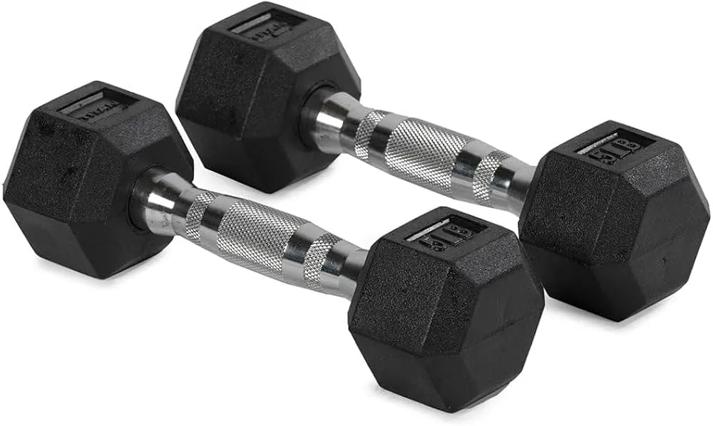 Black Rubber Hex Dumbbells In Pairs 2kg