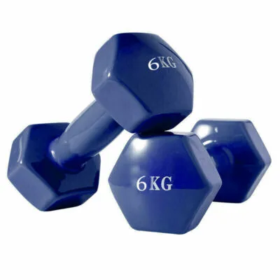 Vinyl Dumbbell Plastic Coated 2*6kg