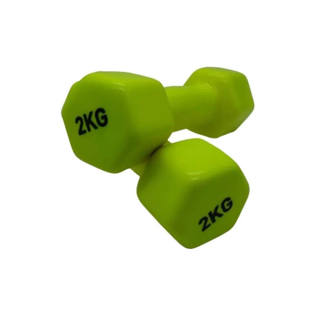 Hex Neoprene Dumbbells 2*2kg Green