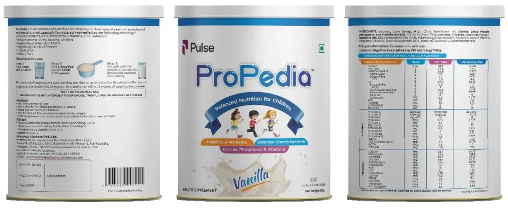 Propedia-Balanced Nutrition For Children Available In Vanilla or Chocolate Flavours 400gm