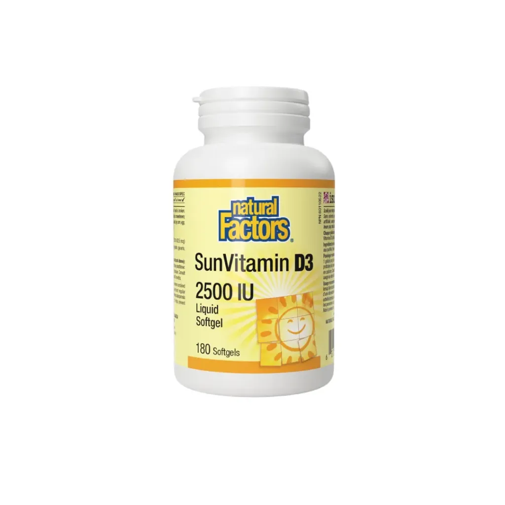 Natural Factors-SunVitamin D3 2500IU (180 Softgels)