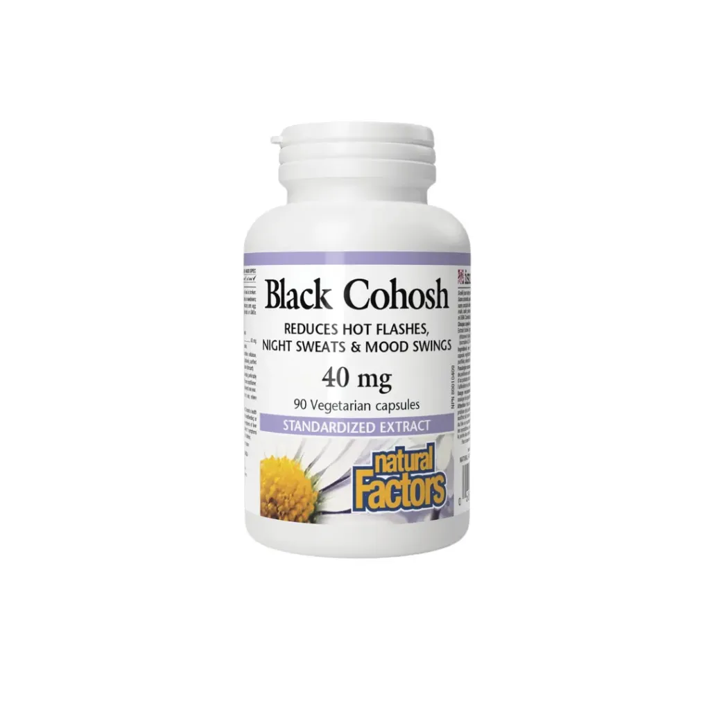 Natural Factors-Black Cohosh(Reduces Hot Flashes,Night Sweat & Mood Swings) 40mg,90's