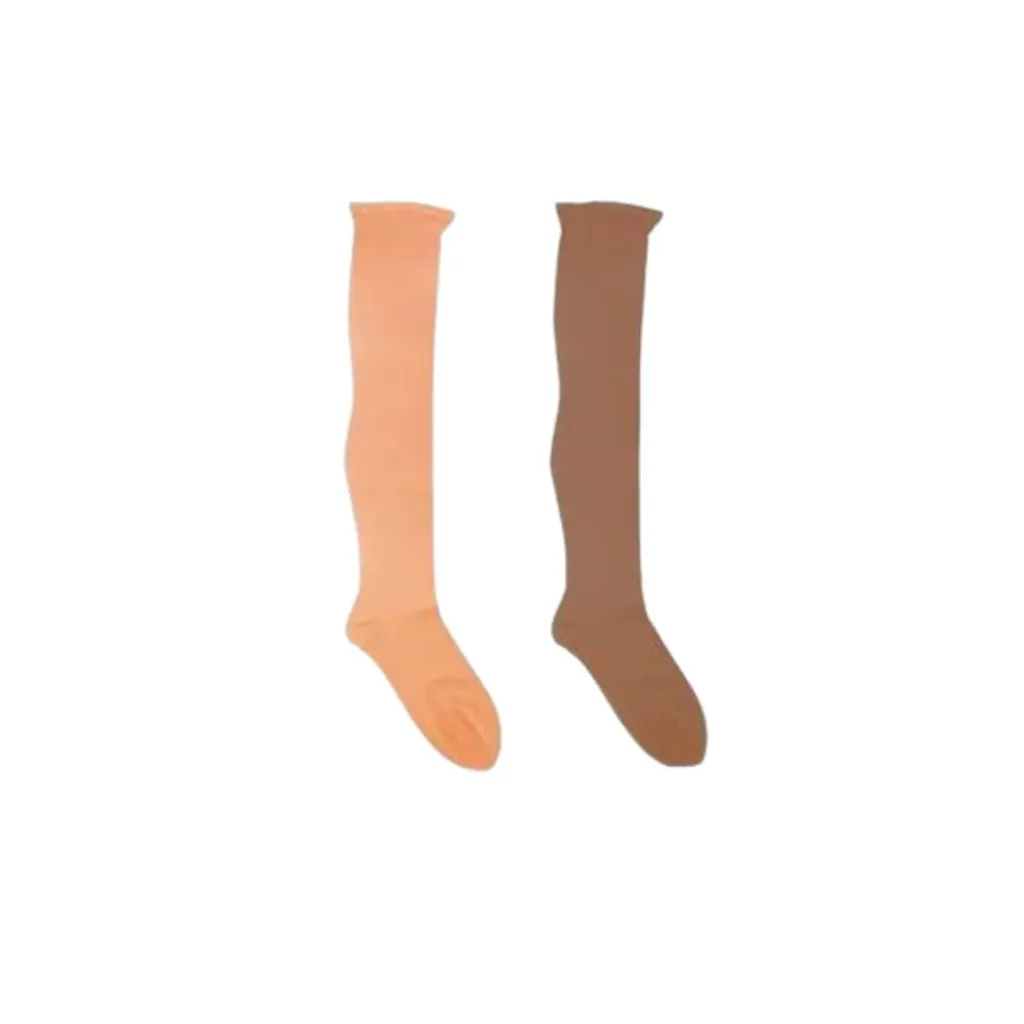 AK Cosmetic Stockings(Transfemoral Synthetic Reinforced Woven Cosmetic Stockings,Brown,Universal.