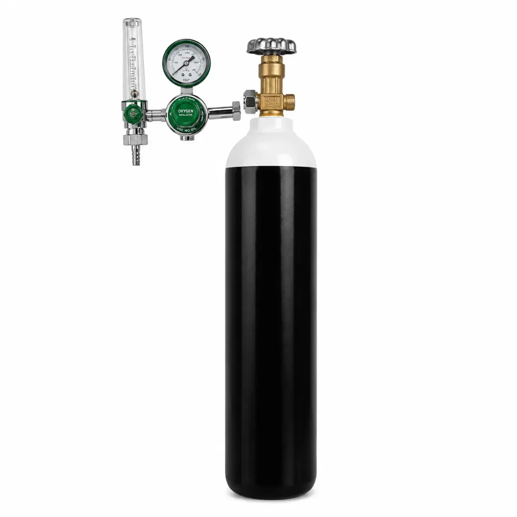 Oxygen Cylinder 10 Litres Complete Set – Medical Oxygen Cylinder with Regulator, Flowmeter & Accessories