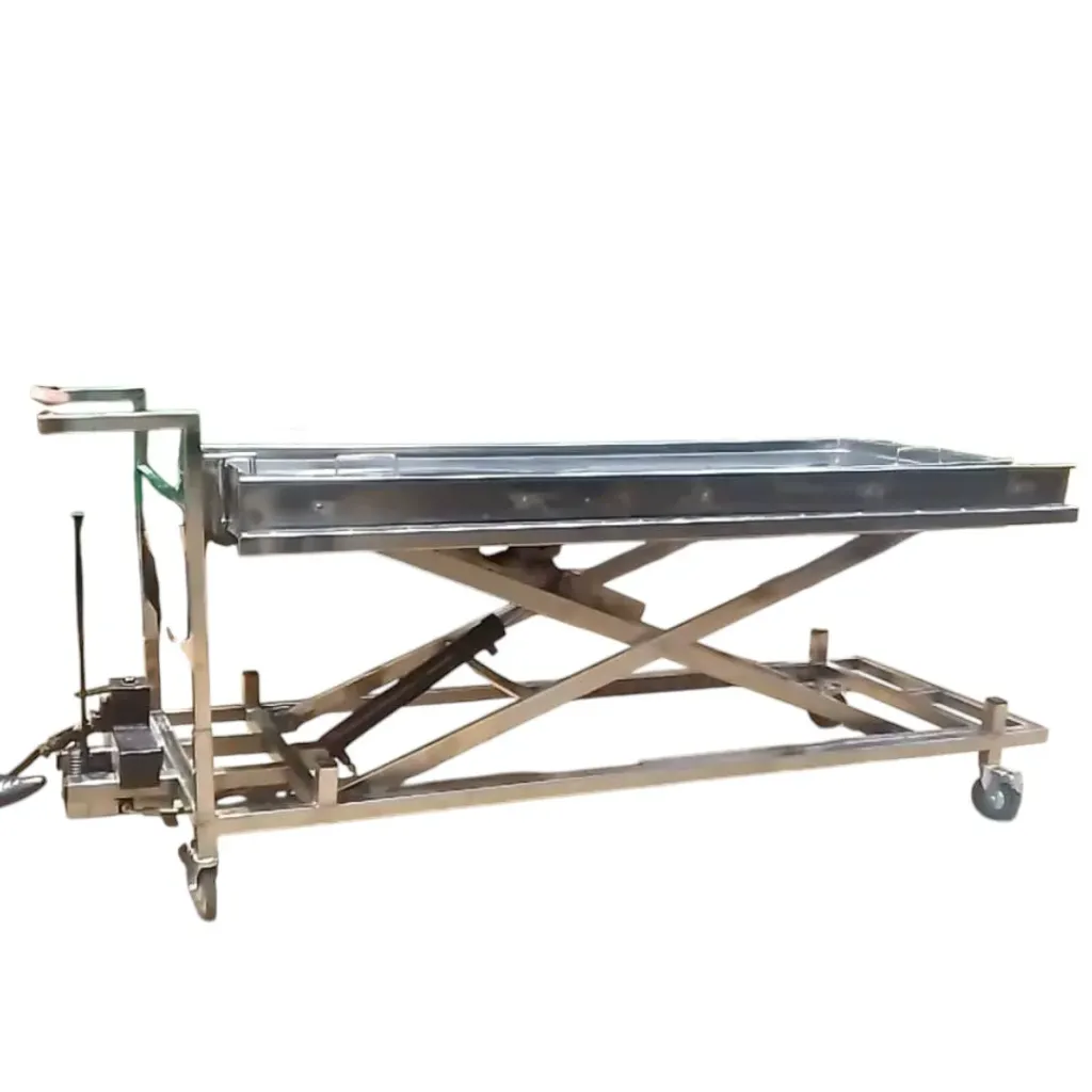Mortuary Lifter Trolley – Hydraulic Cadaver Lifting & Transfer Trolley for Mortuary Use