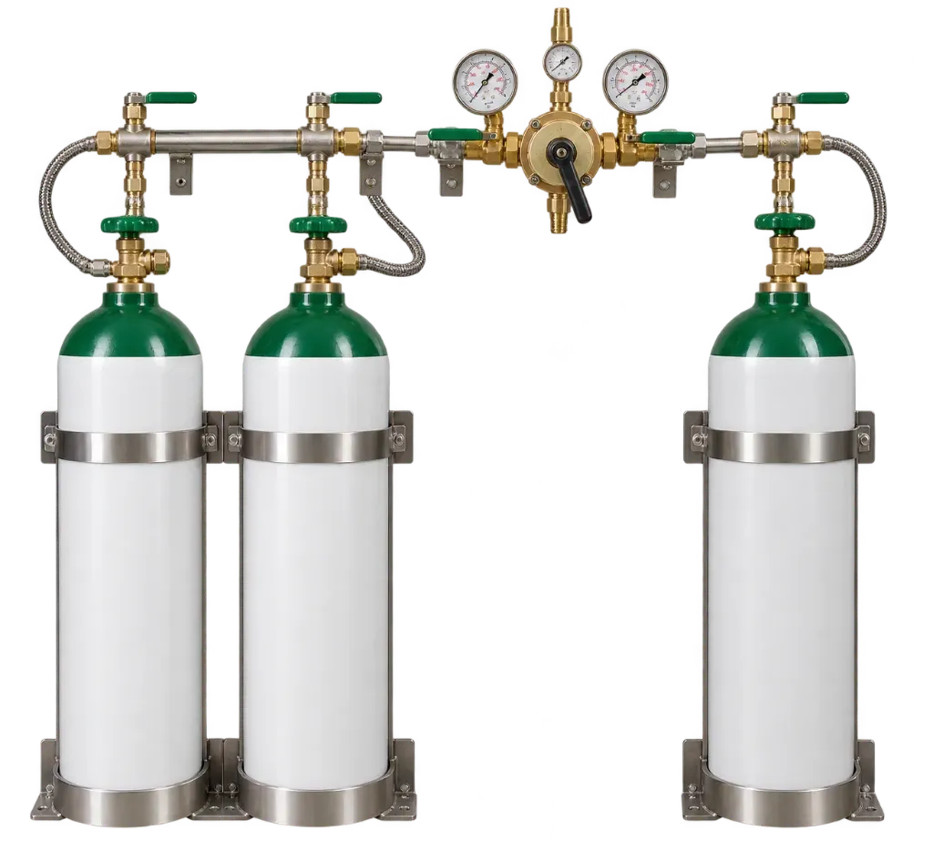 2 × 1 Manual Medical Oxygen Manifold System