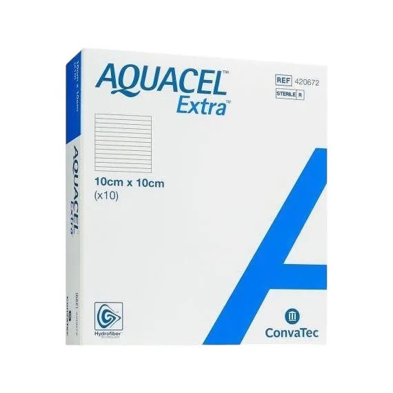 AQUACEL® 10 × 10 cm Wound Dressing – Hydrofiber™ Advanced Wound Dressing (1 Piece)