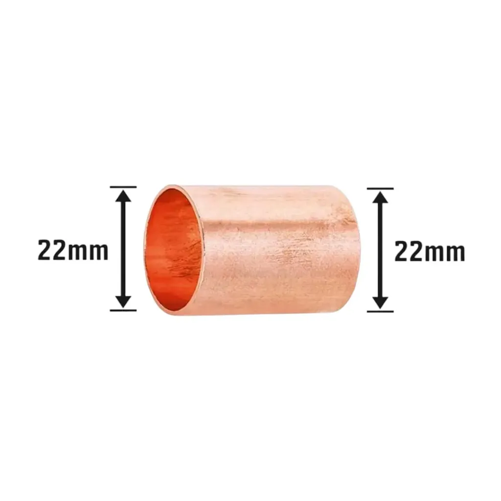 22mm Diameter Degreased Copper Straight Couplers – Medical Gas Pipeline Copper Fittings