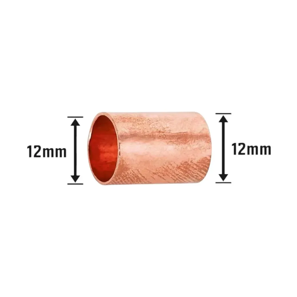 12mm Diameter Degreased Copper Straight Couplers – Medical Gas Pipeline Copper Fittings