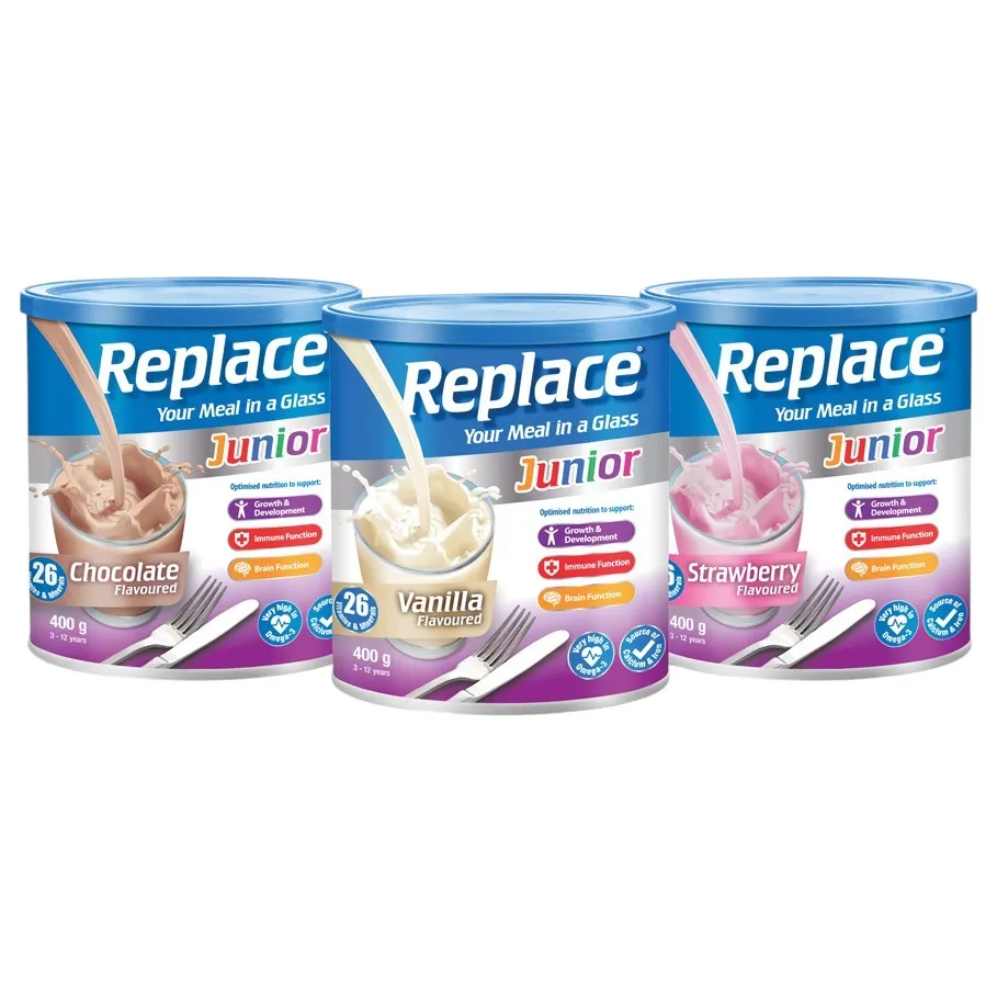 Replace Classic 400g (Vanilla, Chocolate & Strawberry) – Complete Meal Replacement Shake for Children