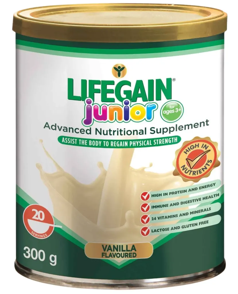 Lifegain Junior Vanilla 300g (Gluten Free) – High Protein Meal Replacement for Children