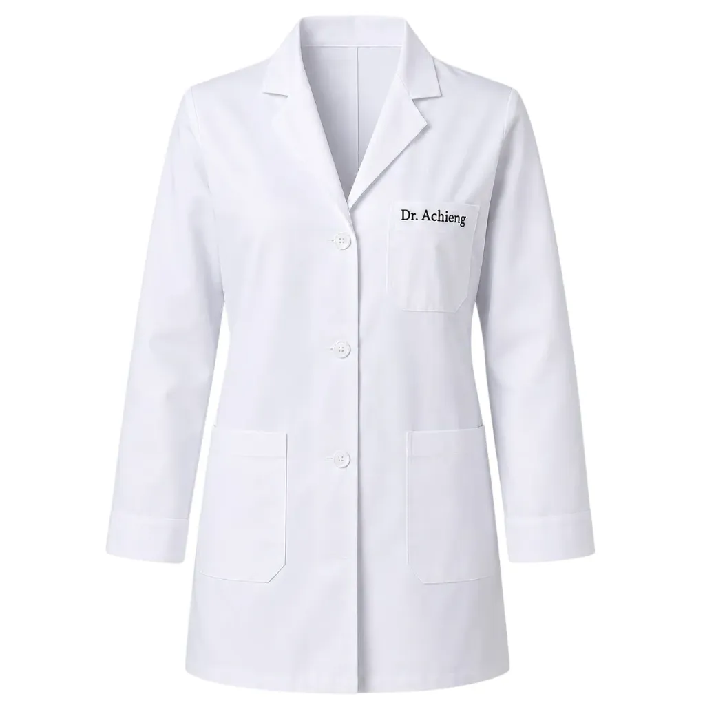 White Silk Lab Coat – Premium Medical and Laboratory Coat (Small)