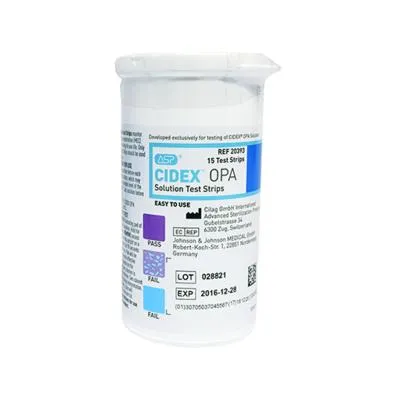 CIDEX™ OPA Test Strips – Bottle of 15 Strips | Minimum Effective Concentration (MEC) Test Strips for CIDEX™ OPA Solution