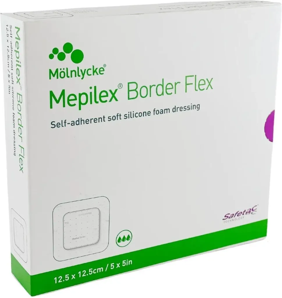 Mepilex® Border Flex Foam Dressing 12.5 × 12.5 cm – Advanced Silicone Foam Wound Dressing (Per Piece)