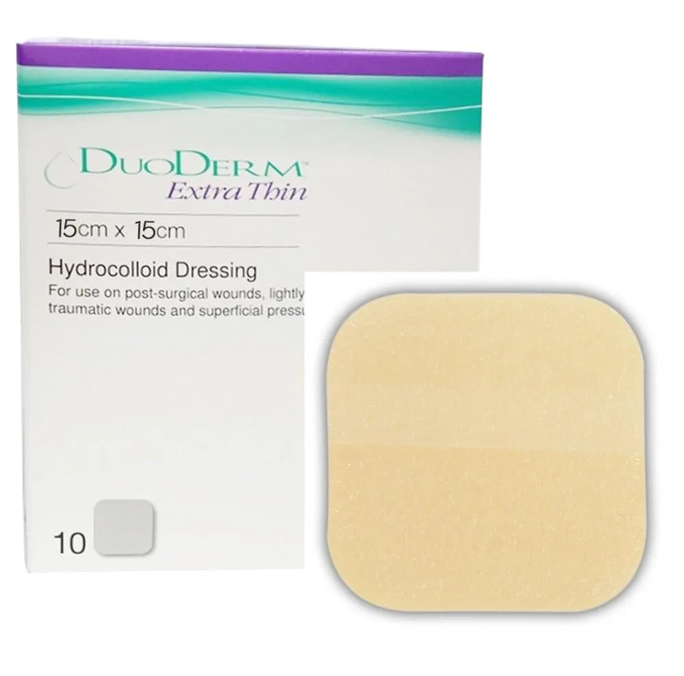 DuoDERM® Extra Thin Dressing 15 × 15 cm – ConvaTec Hydrocolloid Wound Dressing (Per Piece)