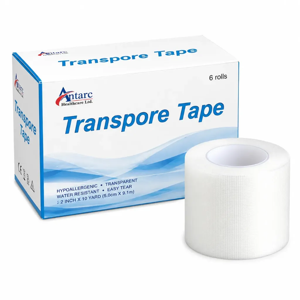 Transpore Tape 2 Inch – Transparent Medical Adhesive Tape Per Piece for Secure Dressing & Tubing Fixation