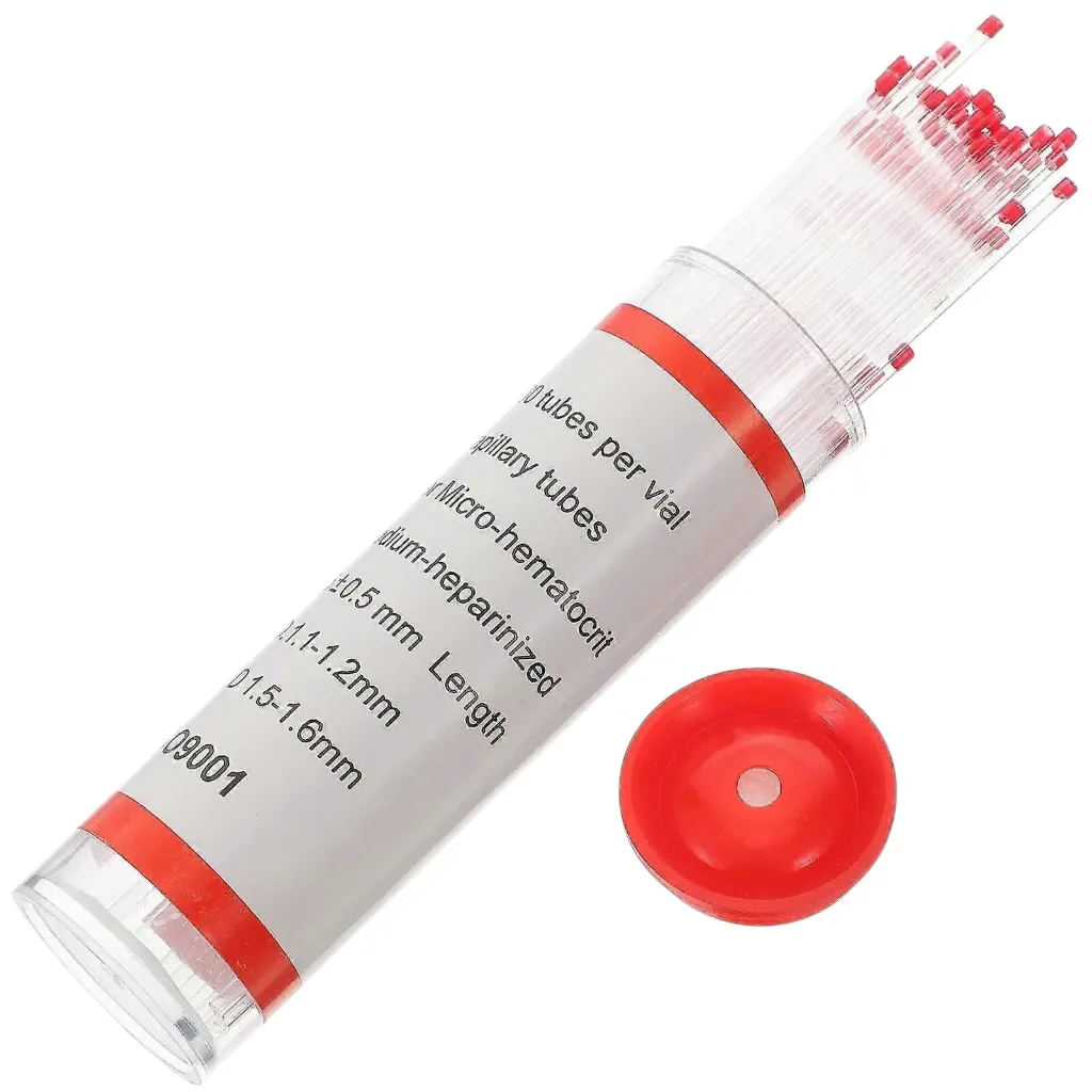 Heparinized Capillary Tubes 100’s – Microhematocrit Blood Collection Tubes for Laboratory Testing