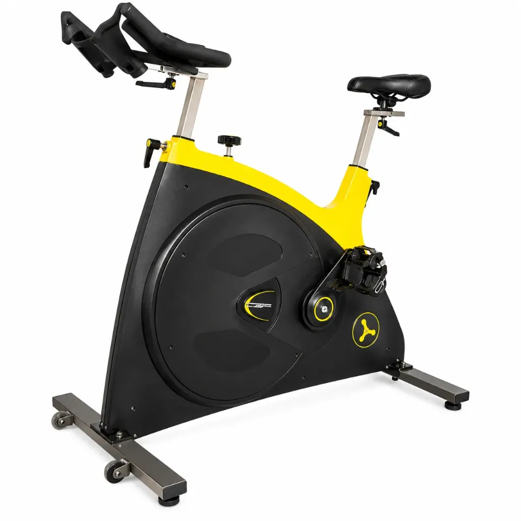 Commercial Les Mills Spinning Bike Yellow/Black – Belt-Driven Indoor Cycling Exercise Bike