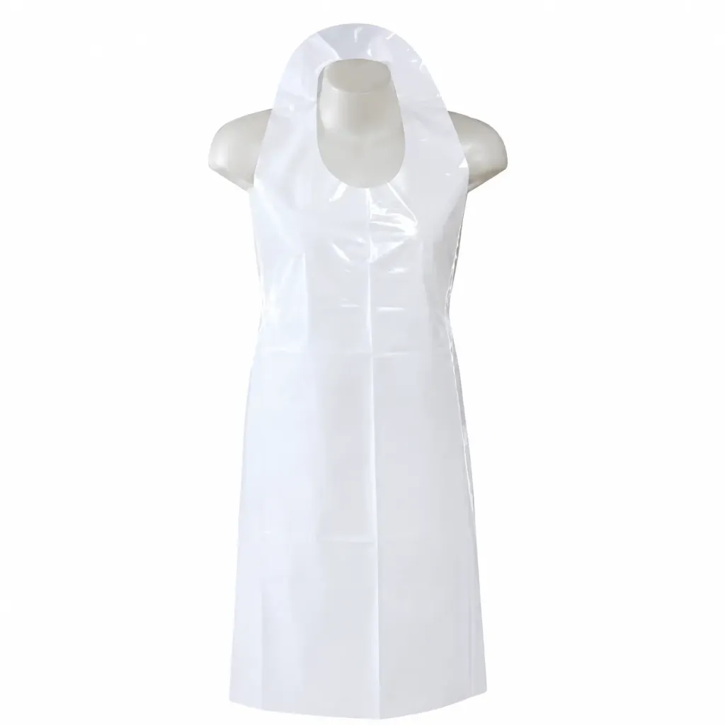 Disposable White Apron 120 × 71cm – Lightweight Protective Plastic Apron for Healthcare & General Use