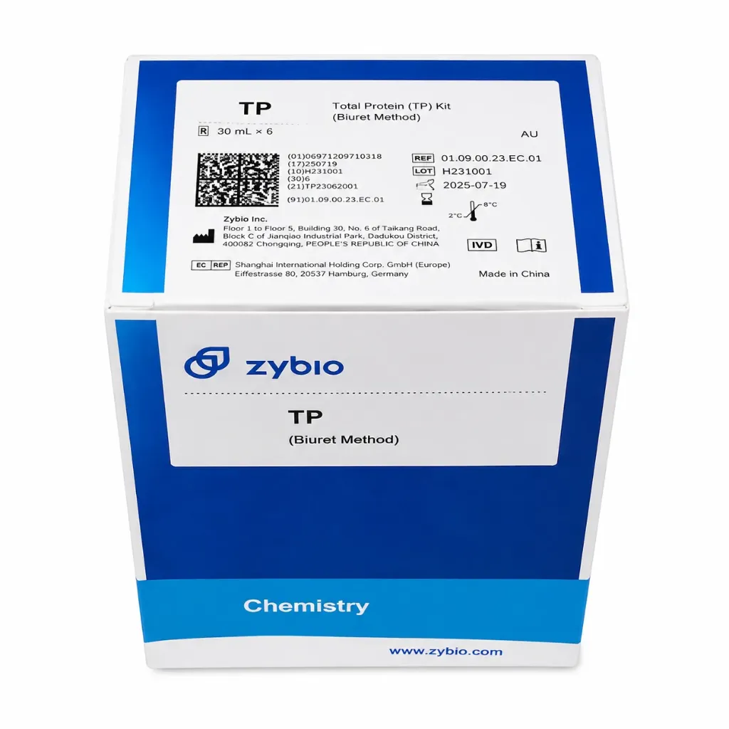 Zybio Total Protein (TP) Kit 30mL × 6 – Biuret Method Clinical Chemistry Reagent