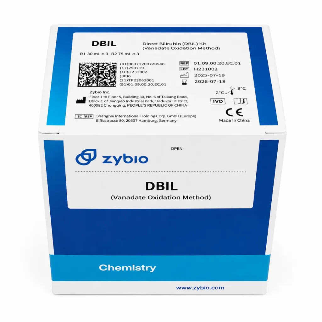 Zybio Direct Bilirubin (DBIL) Reagent 30mL × 3 / 75mL × 3 – Vanadate Oxidation Method Chemistry Kit