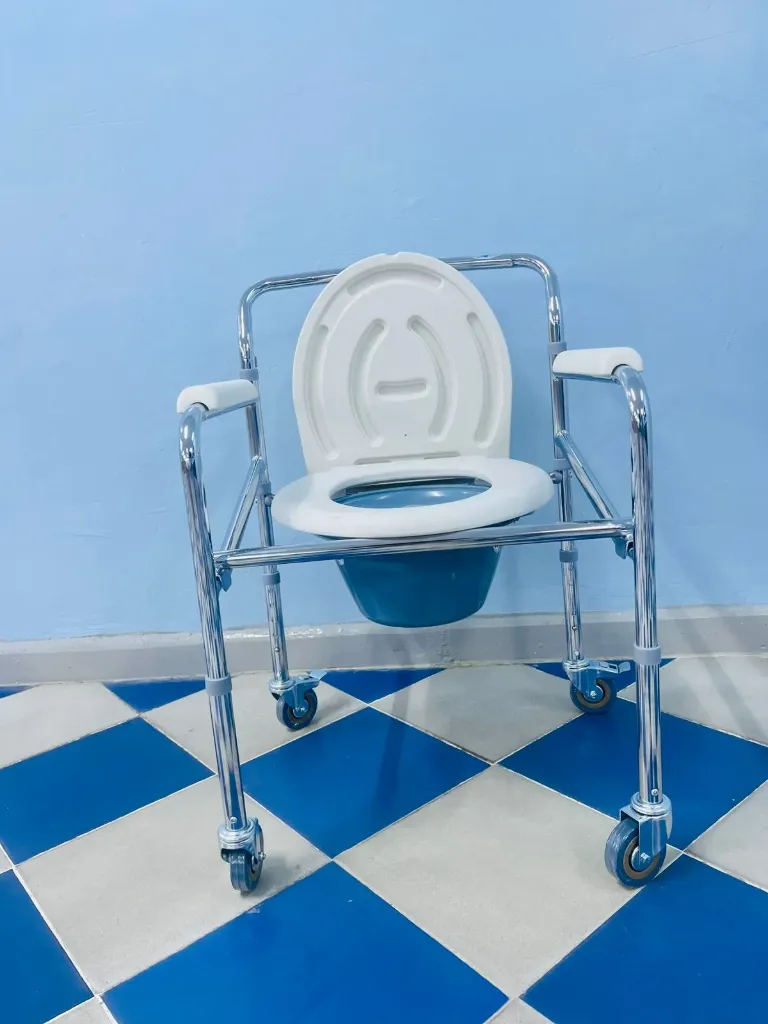 Commode Chair  With Wheels– Safe, Convenient & Hygienic Toileting Support