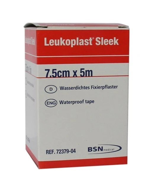 Leukoplast Sleek Waterproof Tape, 7.5 cm × 5 m